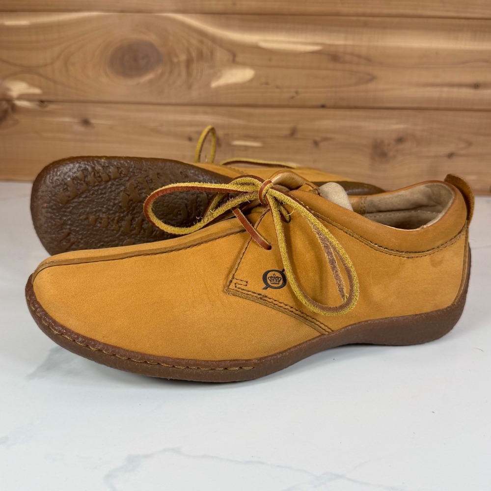 Born Tan Leather Lace Up Center Seam Comfort Oxford Shoes Womens 8 EU 39